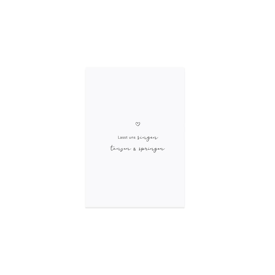 Spruchkarte "Tanzen und Springen" - Eulenschnitt