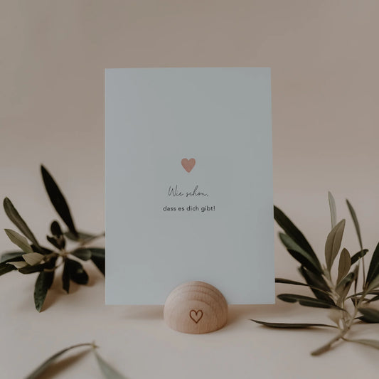 Aquarellkarte Herz "Wie schön" - Eulenschnitt