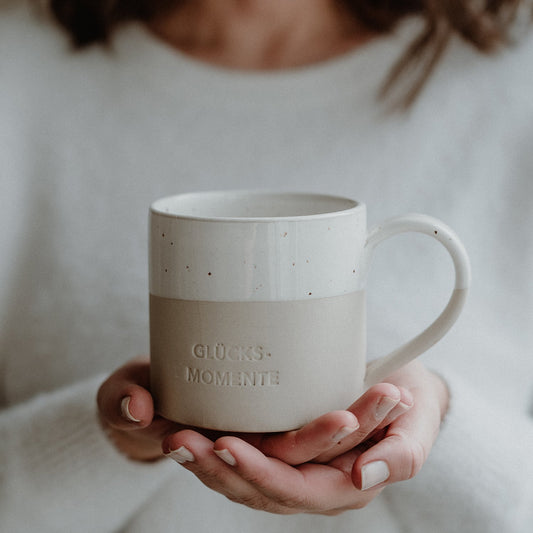 Große Tasse Glücksmomente - Eulenschnitt