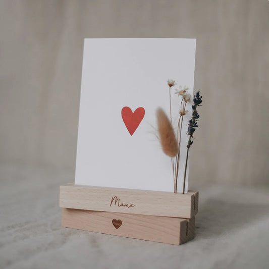 Karten- und Blumenhalter 2er Set "Mama Herz" - Eulenschnitt