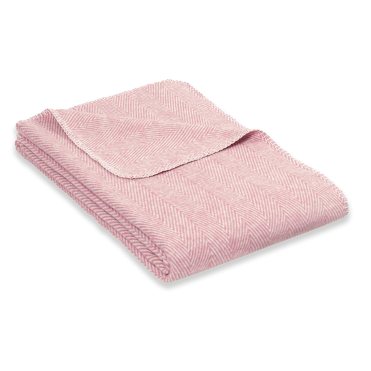 Kuscheldecke "Finn" mit Fischgrätmuster rosa - Riema