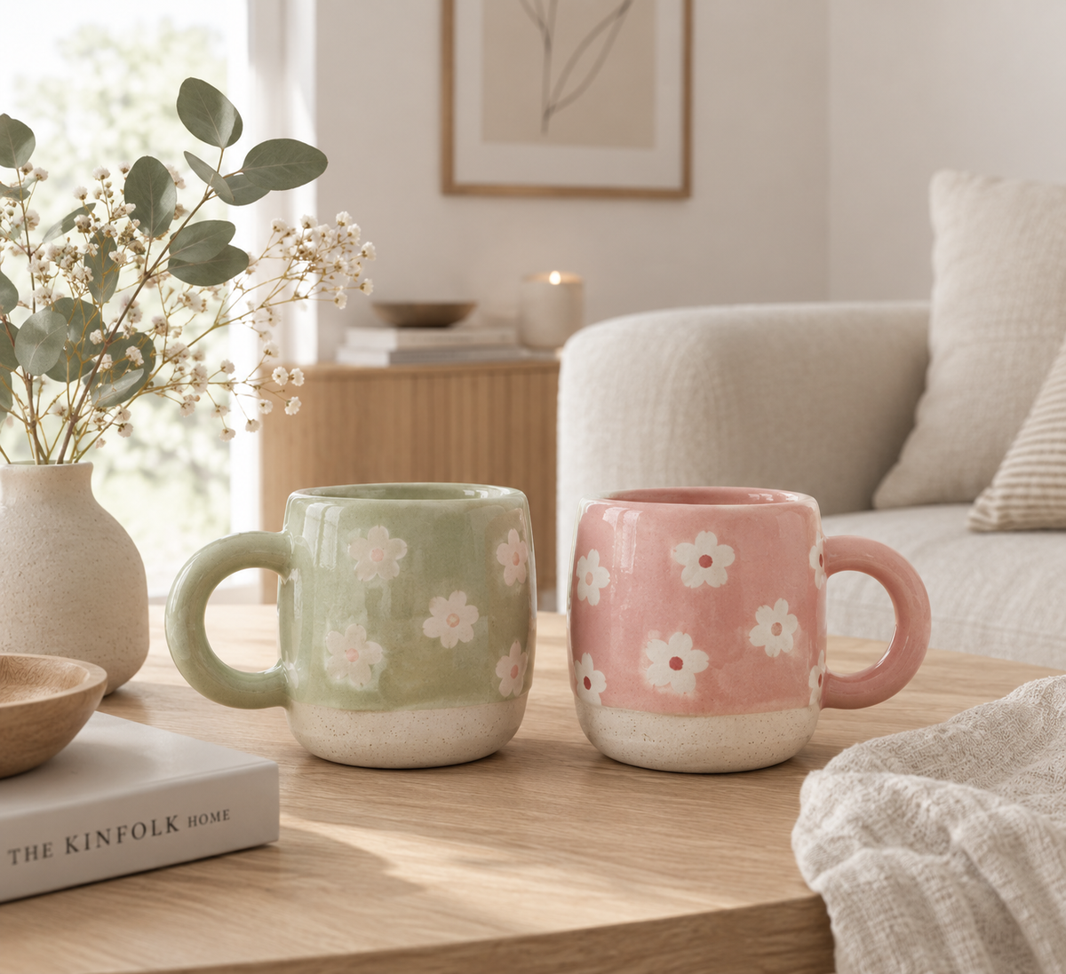 Millie Tasse rosa & grün - Bloomingville