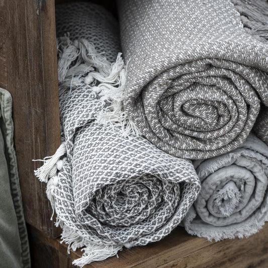 Plaid doppelt gewebt hellgrau - Ib Laursen