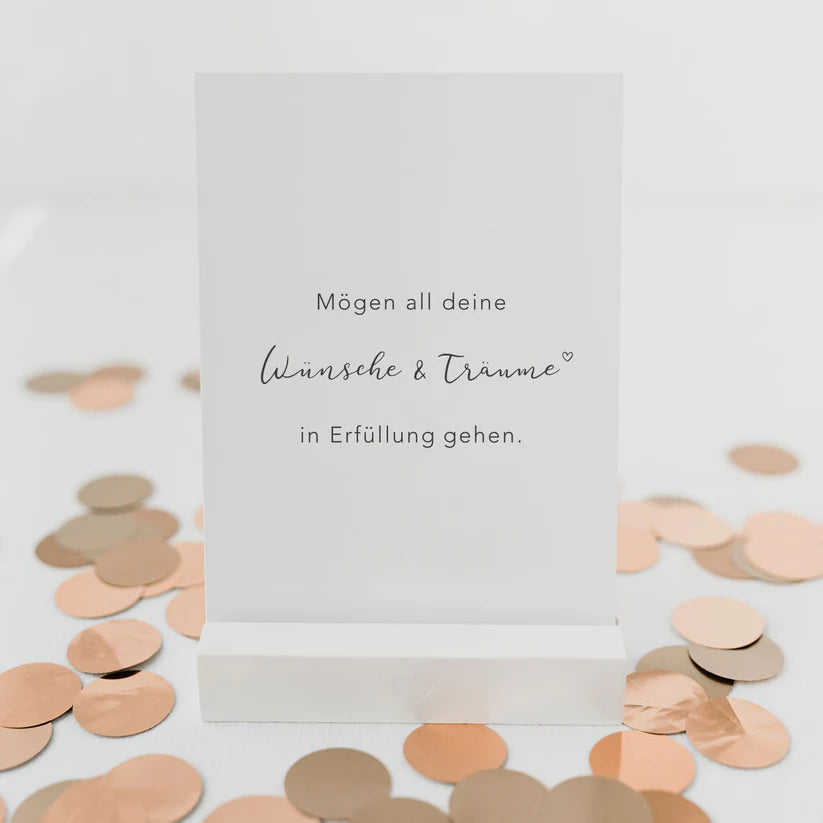 Spruchkarte "Wünsche & Träume" - Eulenschnitt