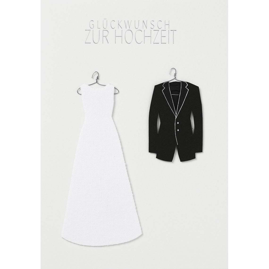 Kleiderkarte "Glückwunsch zur Hochzeit" - Räder