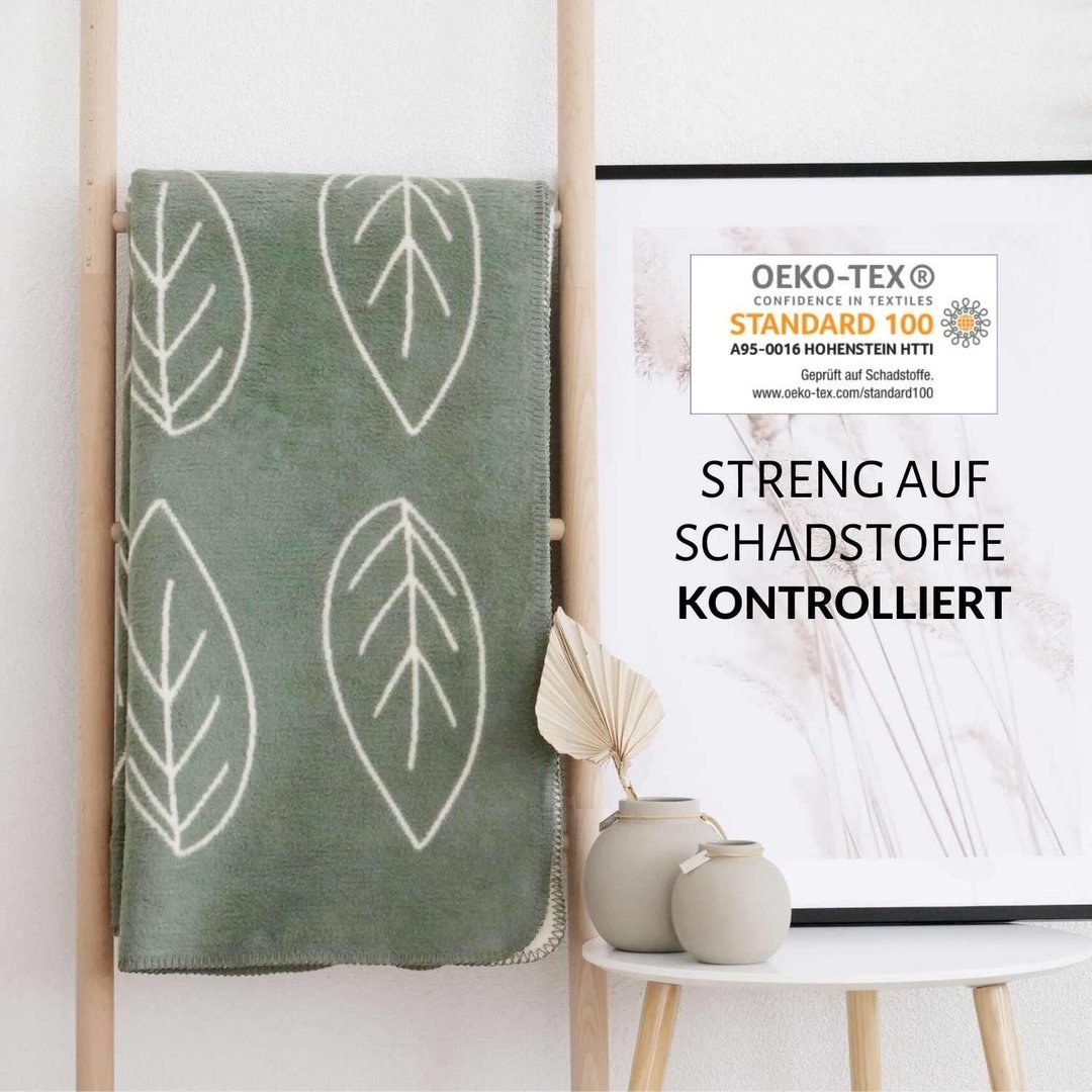 Kuscheldecke "Bente" salbei grün - Riema