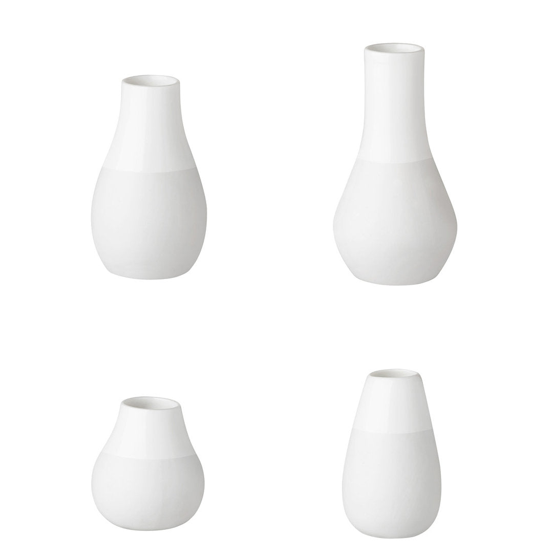 Minivasen "Set aus 4" weiß - Räder