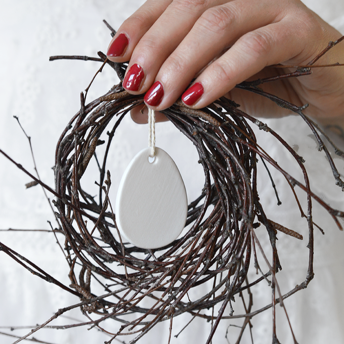 Tonanhänger Osterei weiß - Delight Department