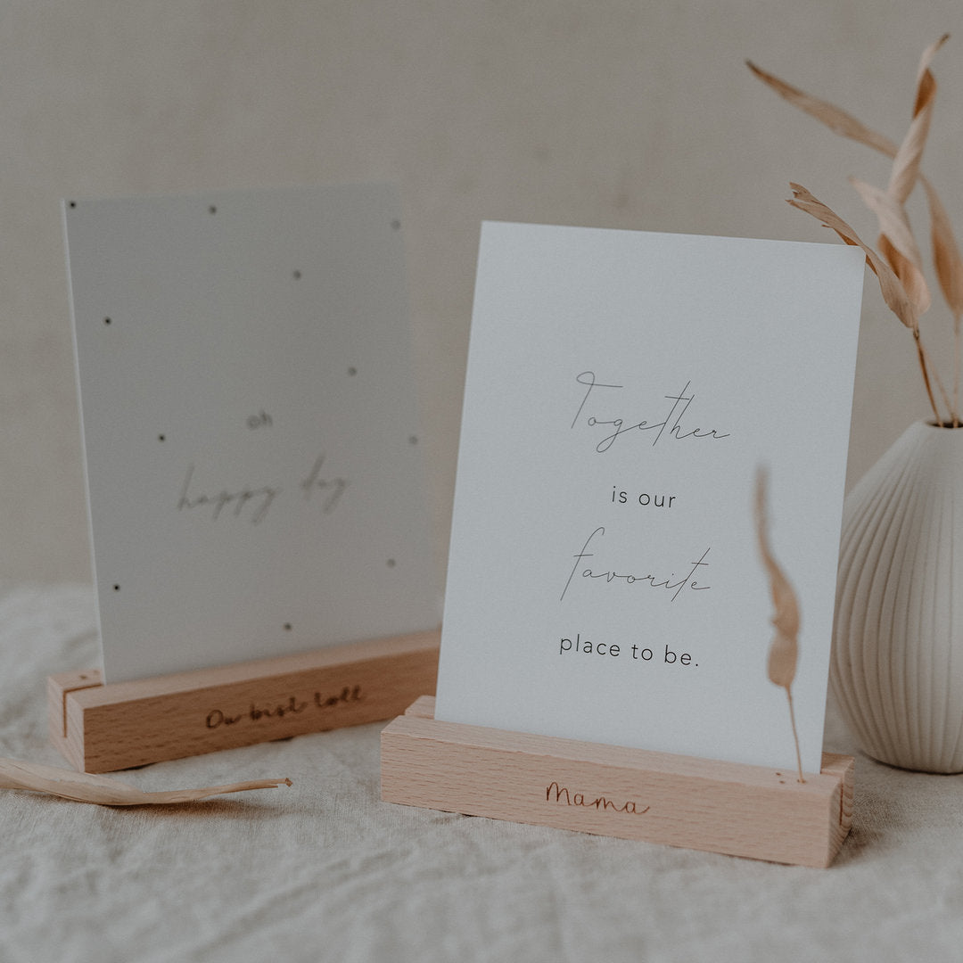 Karten- und Blumenhalter 2er Set "Mama" - Eulenschnitt