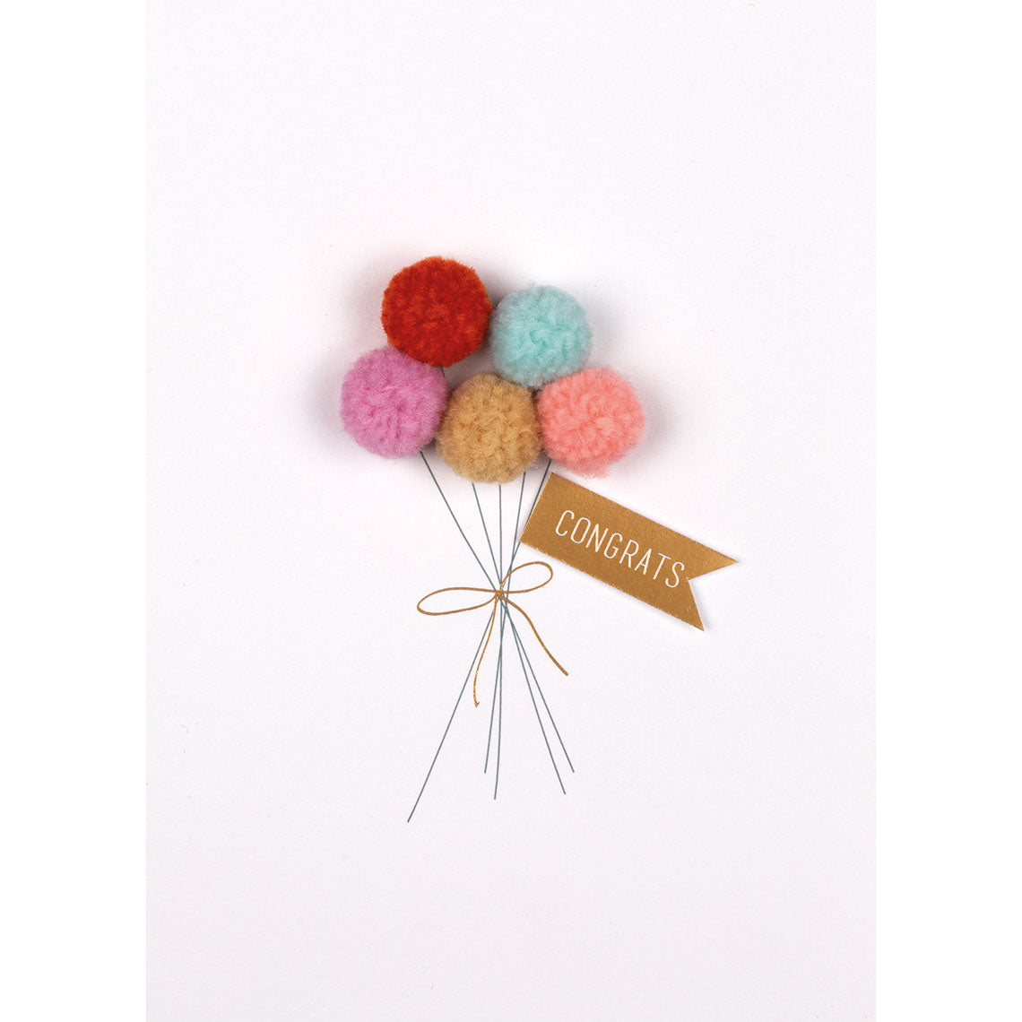 Pompomkarte "Congrats" - Räder