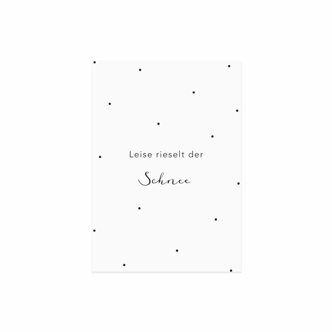 Spruchkarte Weihnachten "Leise rieselt der Schnee" - Eulenschnitt