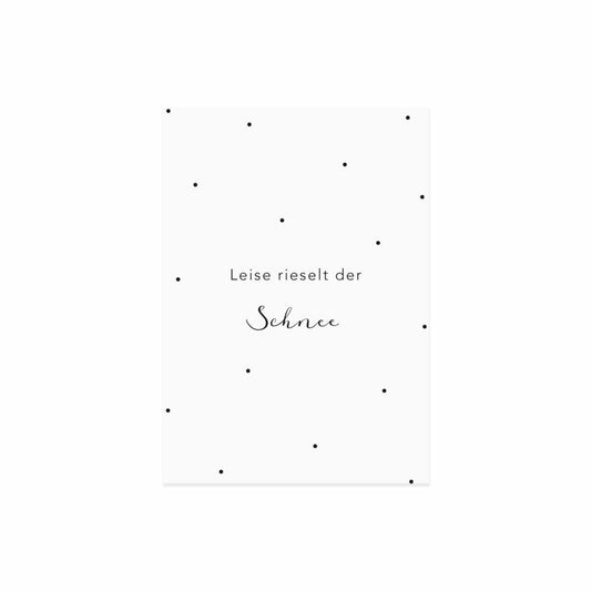 Spruchkarte Weihnachten "Leise rieselt der Schnee" - Eulenschnitt