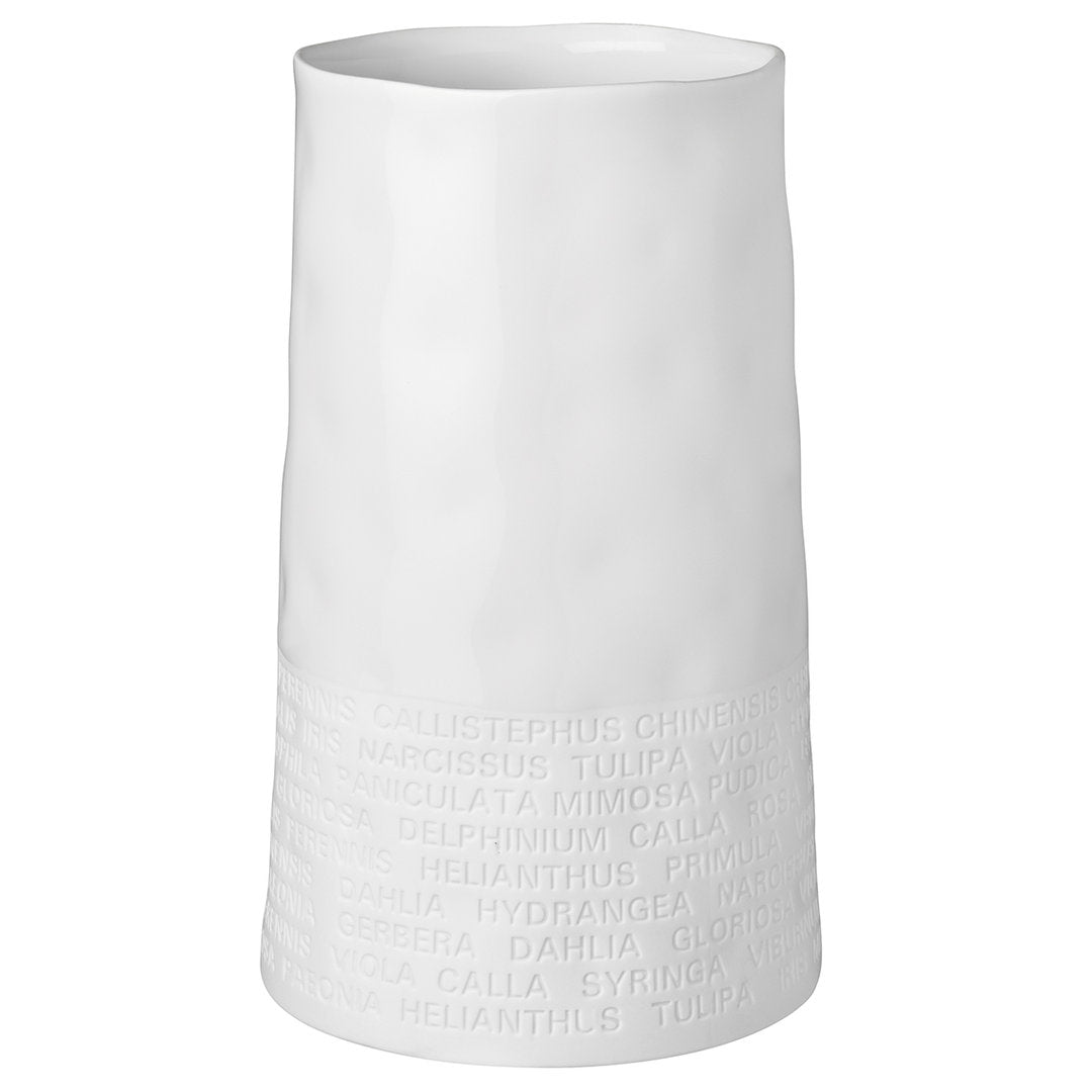 Breite Vase "Text zu Blumen"- Räder