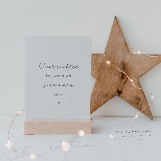 Spruchkarte Weihnachten "zusammen" - Eulenschnitt