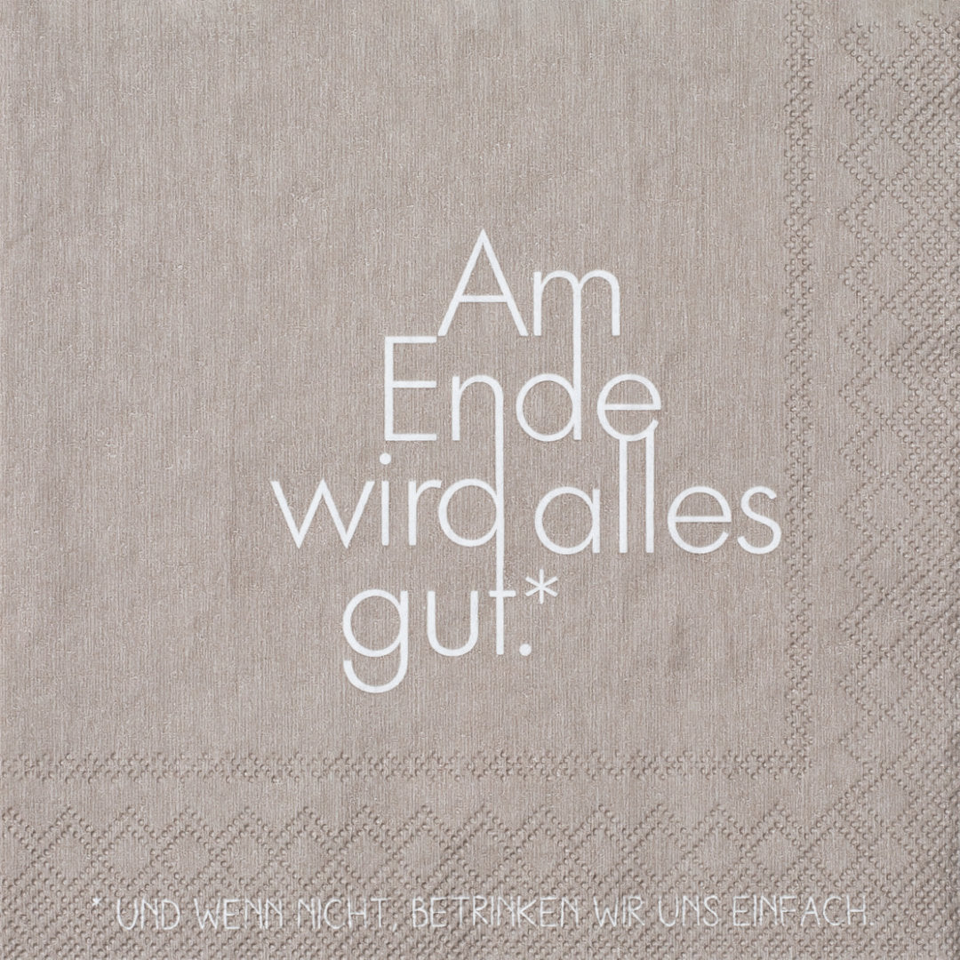 Cocktailservietten "Am Ende wird alles gut" - Räder