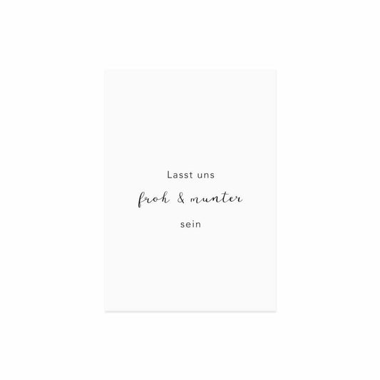 Spruchkarte Weihnachten "Froh und Munter" - Eulenschnitt