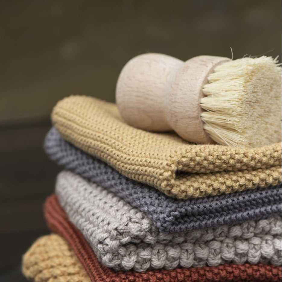 Spüllappen Mynte mustard gestrickt - Ib Laursen