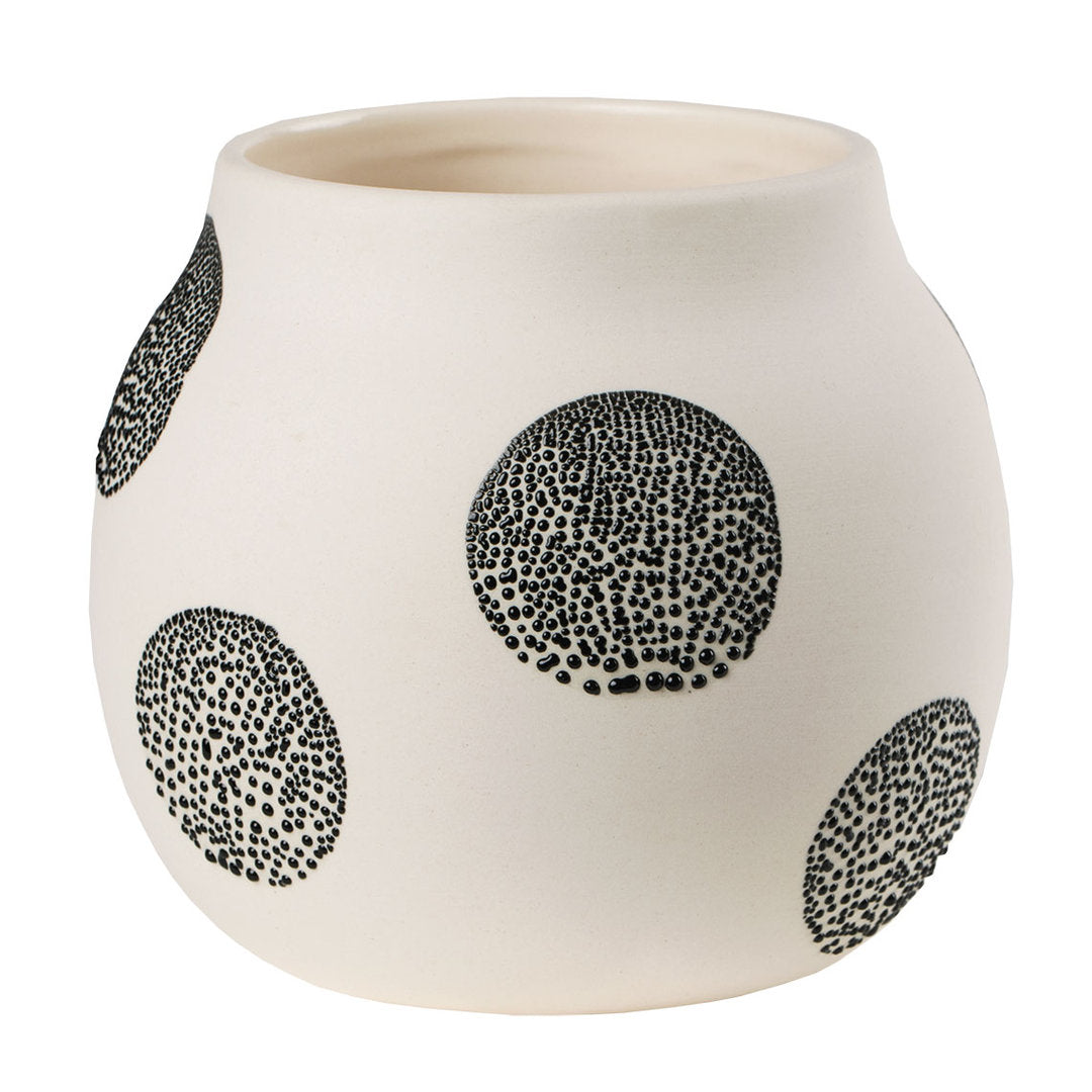 Perlenvase "Klein, weiß. schwarz" - Räder