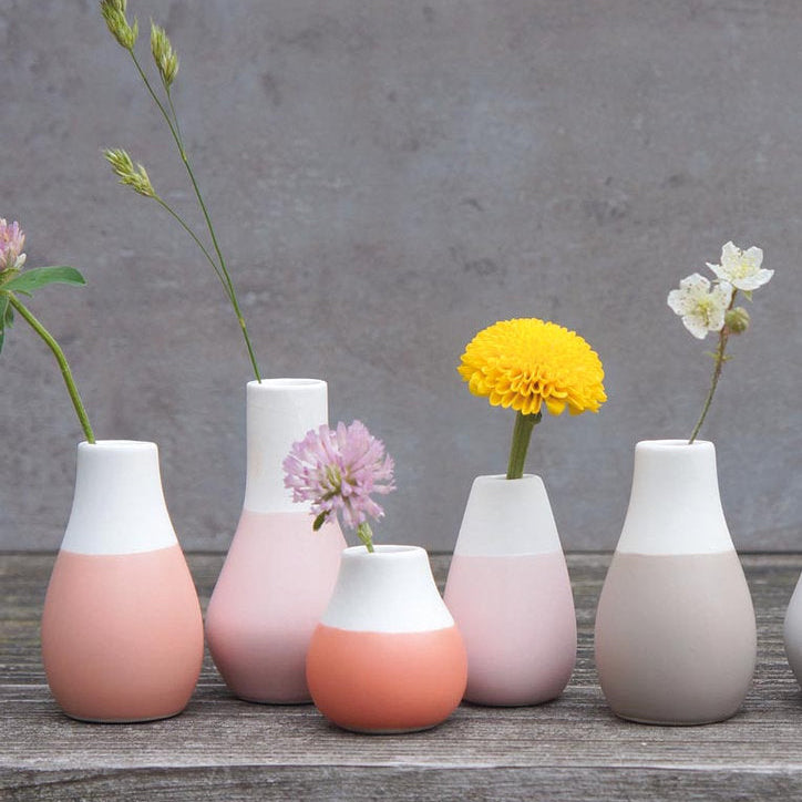 Mini Pastellvasen "Set aus 4" rot - Räder