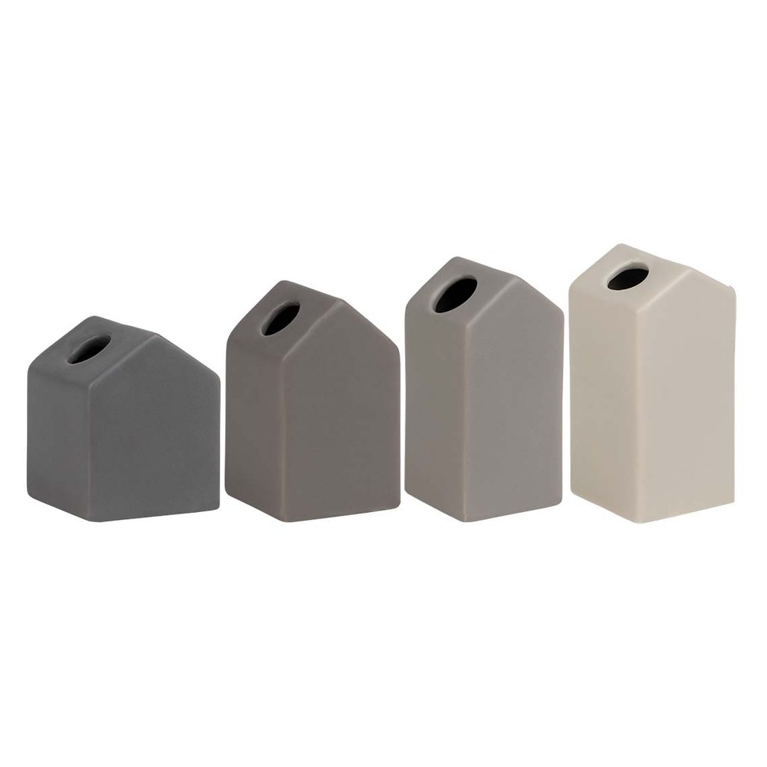 Minivasen Häuser "Set aus 4" - Räder