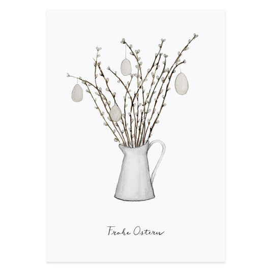 Osterkarte "Zweige" - Eulenschnitt