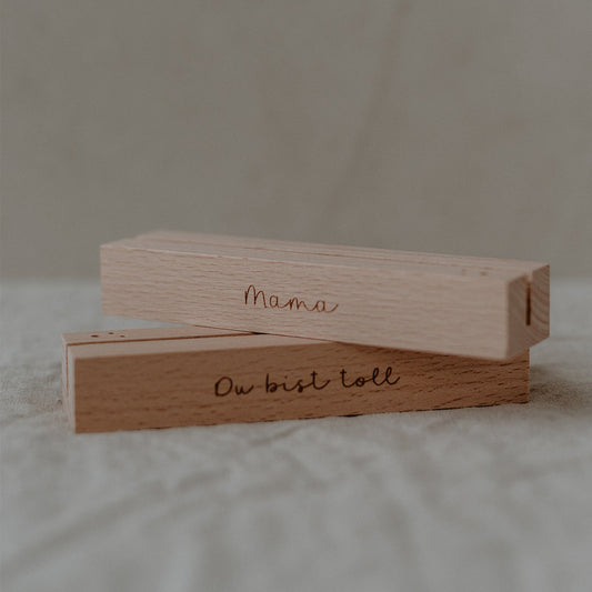 Karten- und Blumenhalter 2er Set "Mama" - Eulenschnitt