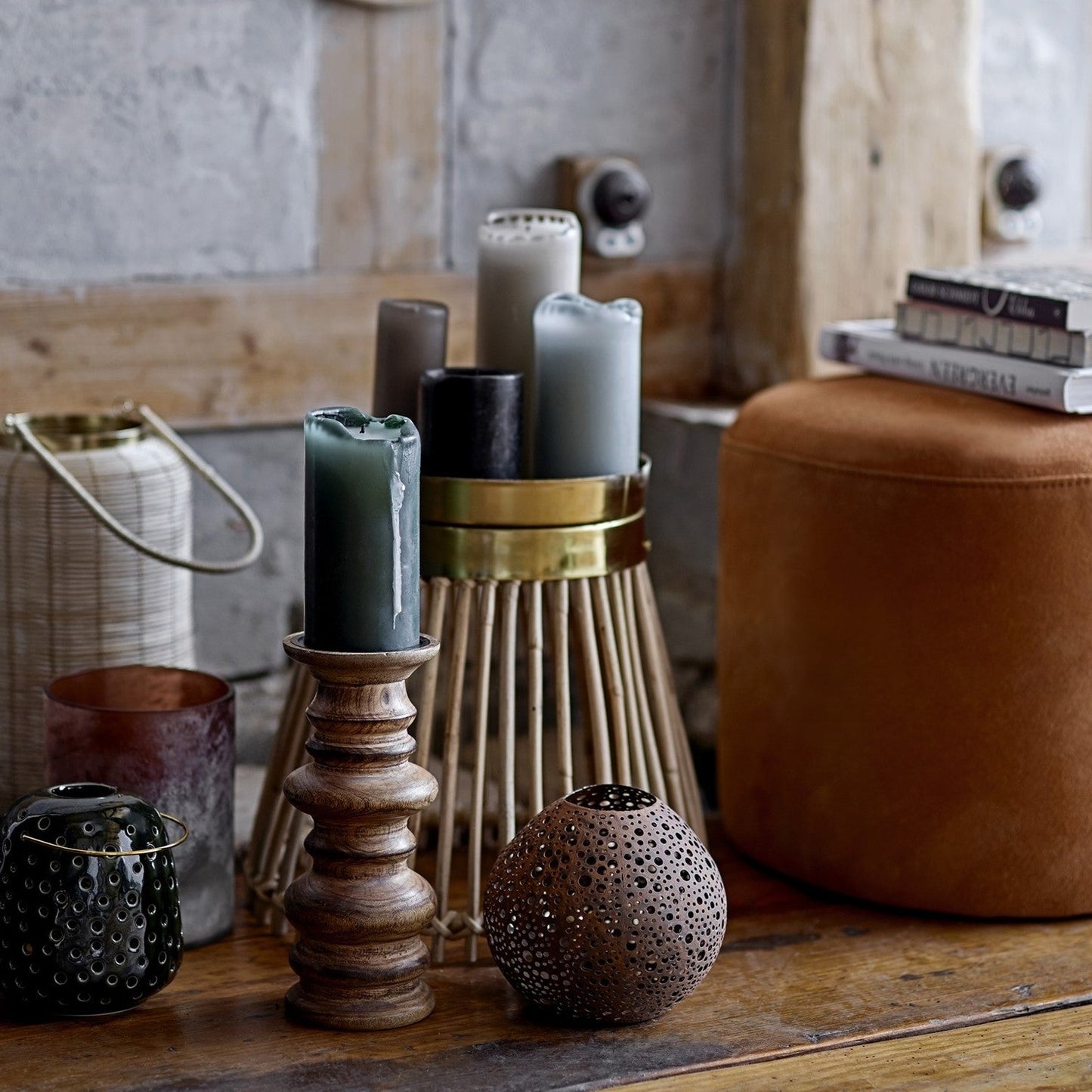 Kerze hellgrau - Bloomingville