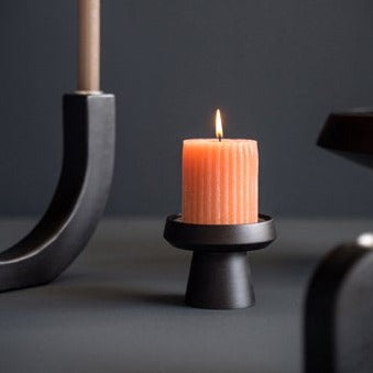 Kerzenhalter pillar mushroom black 7 cm - Kinta