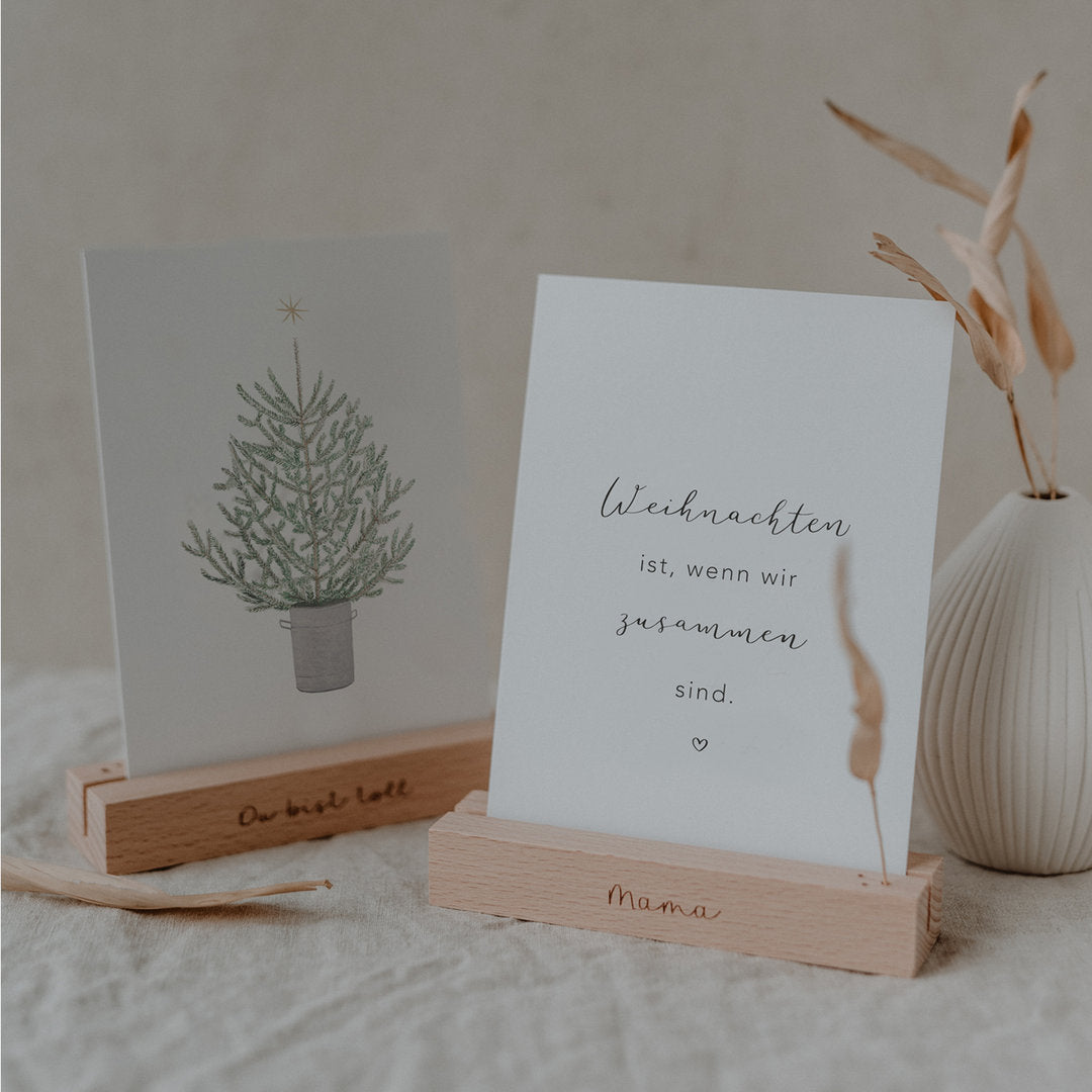 Karten- und Blumenhalter 2er Set "Mama" - Eulenschnitt