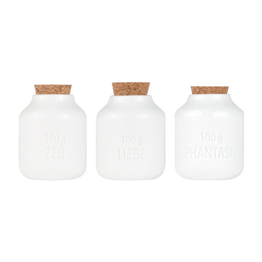 Gewürzflaschen Set "Liebe, Phantasie, Zeit" - Räder